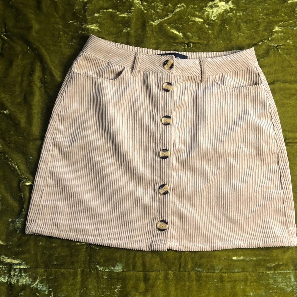 CORDUROY BUTTON DOWN SHORT SKIRT